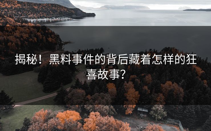 揭秘！黑料事件的背后藏着怎样的狂喜故事？