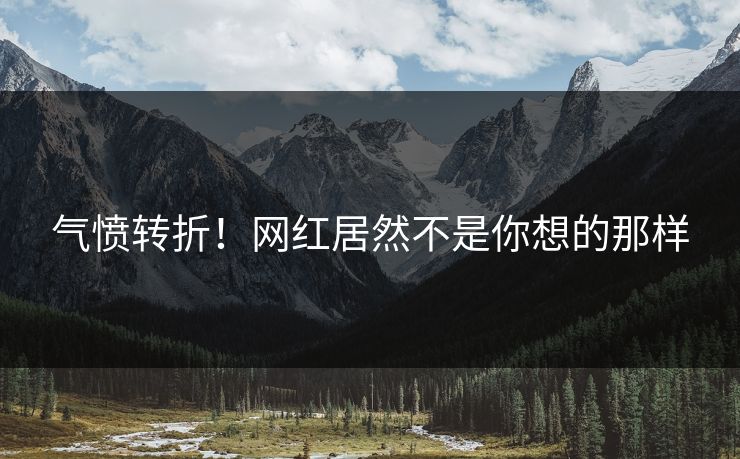 气愤转折！网红居然不是你想的那样