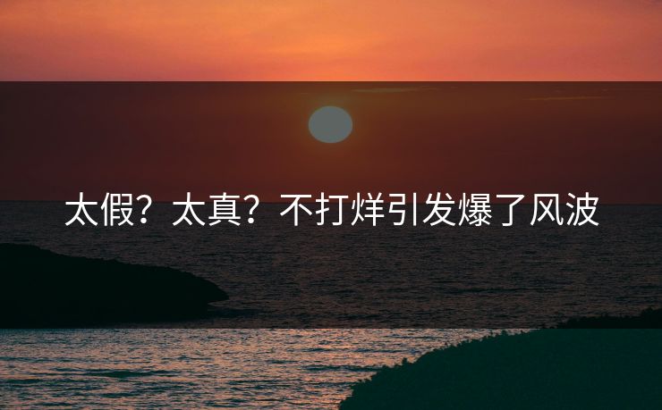 太假？太真？不打烊引发爆了风波
