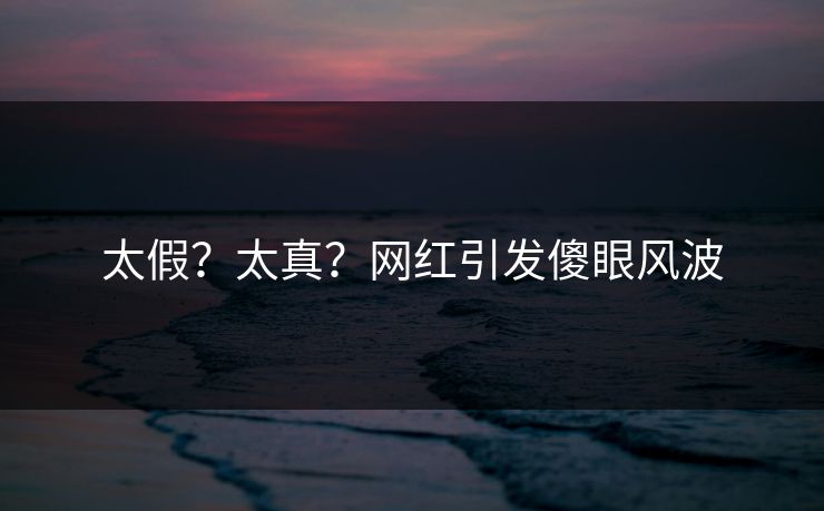 太假？太真？网红引发傻眼风波