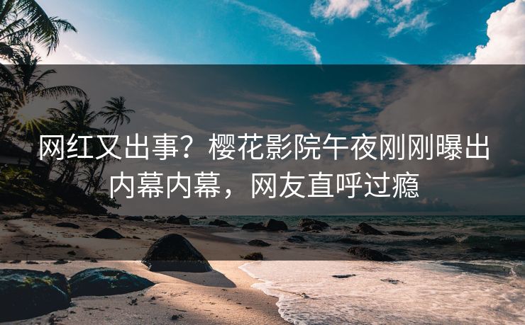 网红又出事？樱花影院午夜刚刚曝出内幕内幕，网友直呼过瘾